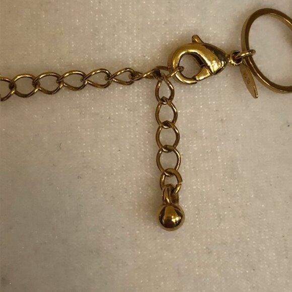 AVON Mother of Pearl Round Disc Turquoise Bead Gold Chain Necklace Vinta… - Picture 9 of 15